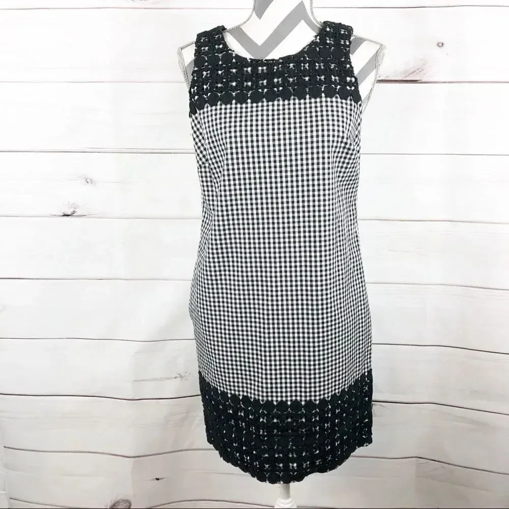 Michael Kors black & white check dress size 4